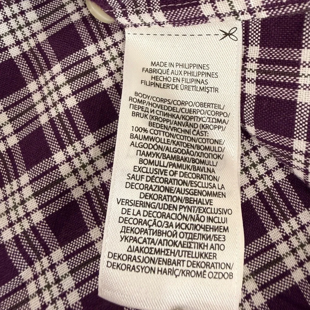 Polo Ralph Lauren Button Down Mens XL Pre-Owned Shirt Purple Plaid Classic Fit‎